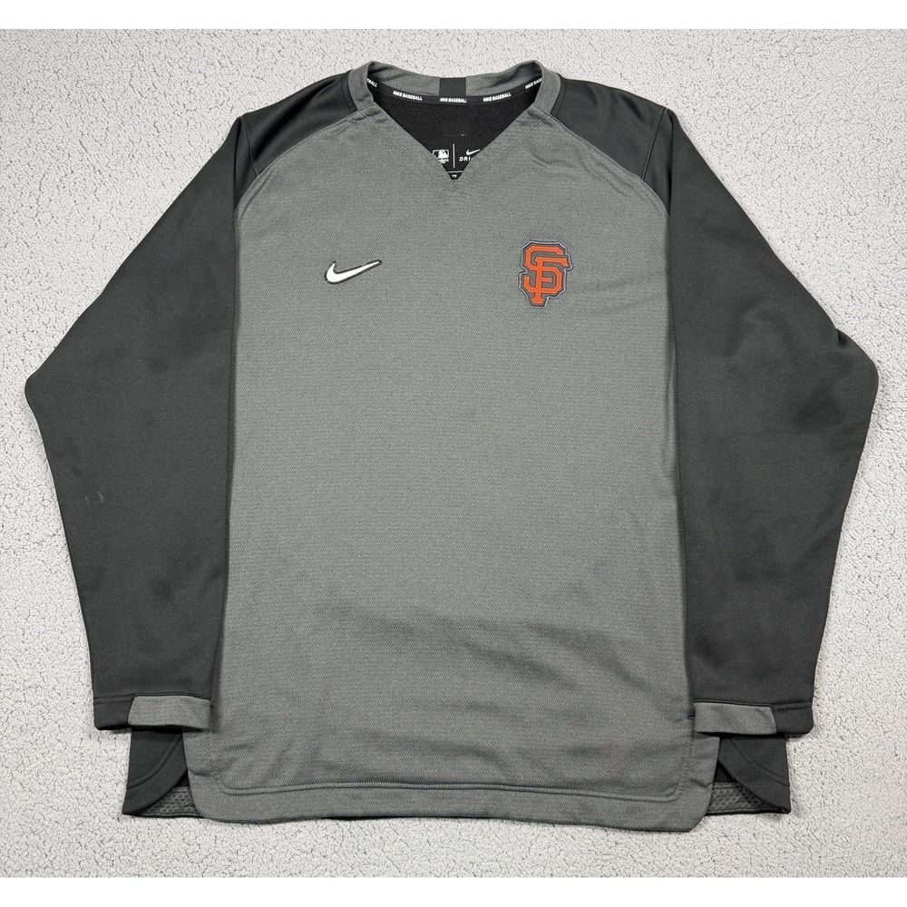 Nike San Francisco Giants Shirt Mens 2XL Gray MLB Baseball Dri Fit Pullover